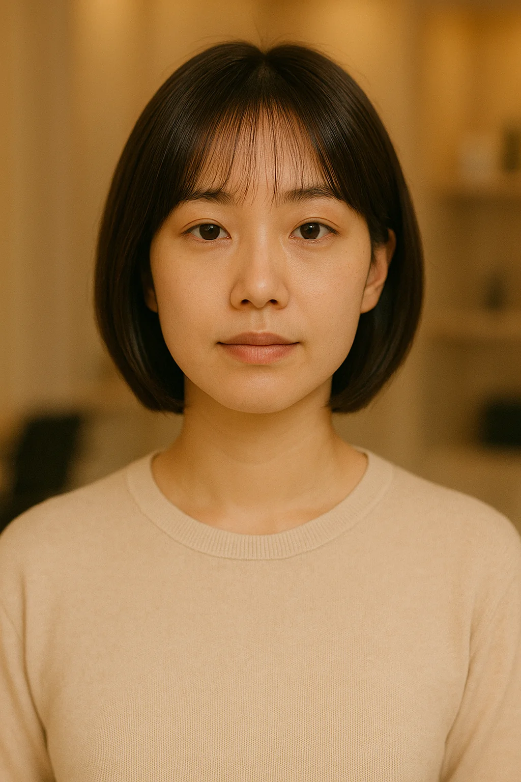 시스루 뱅 보브